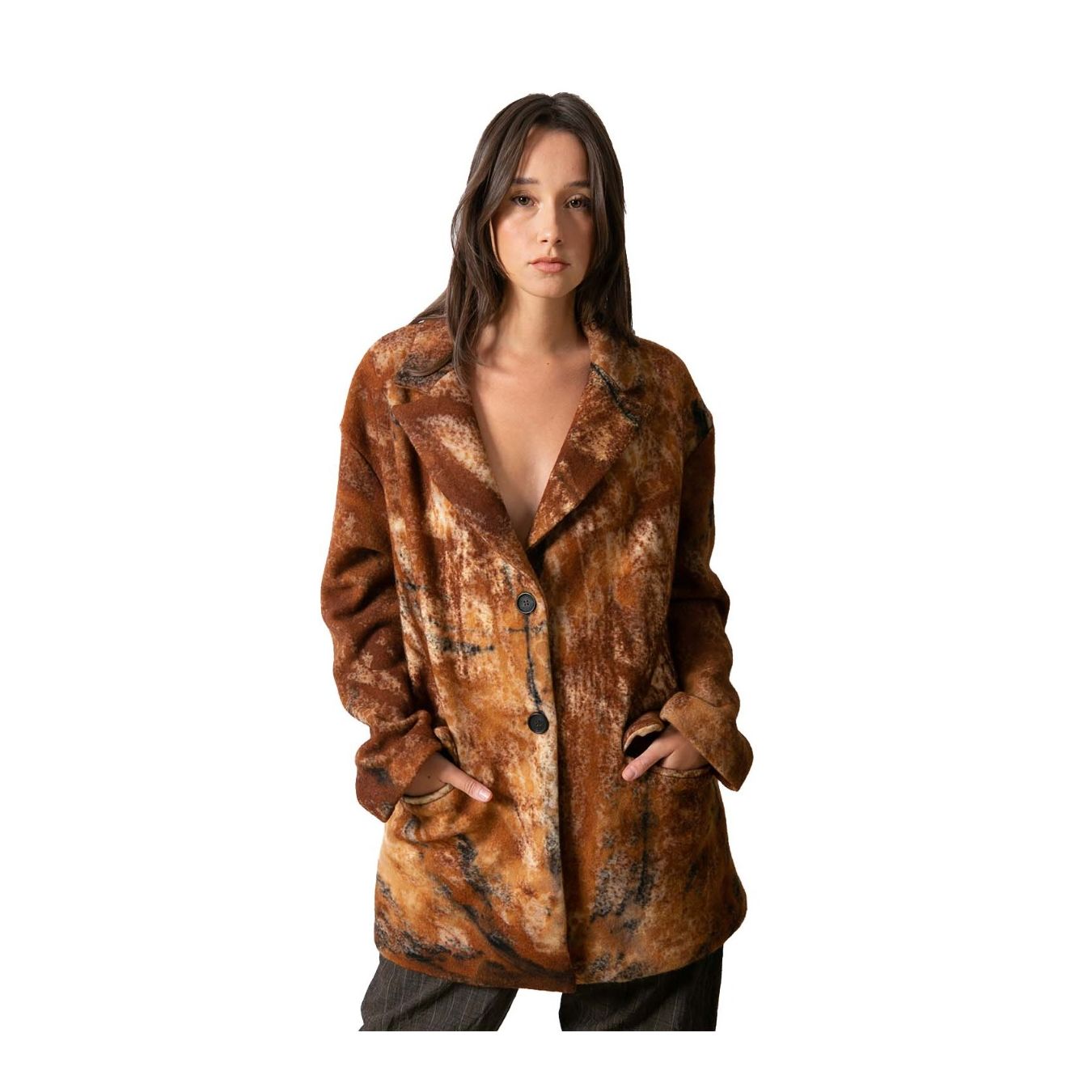 giacca rever cashmere indossata