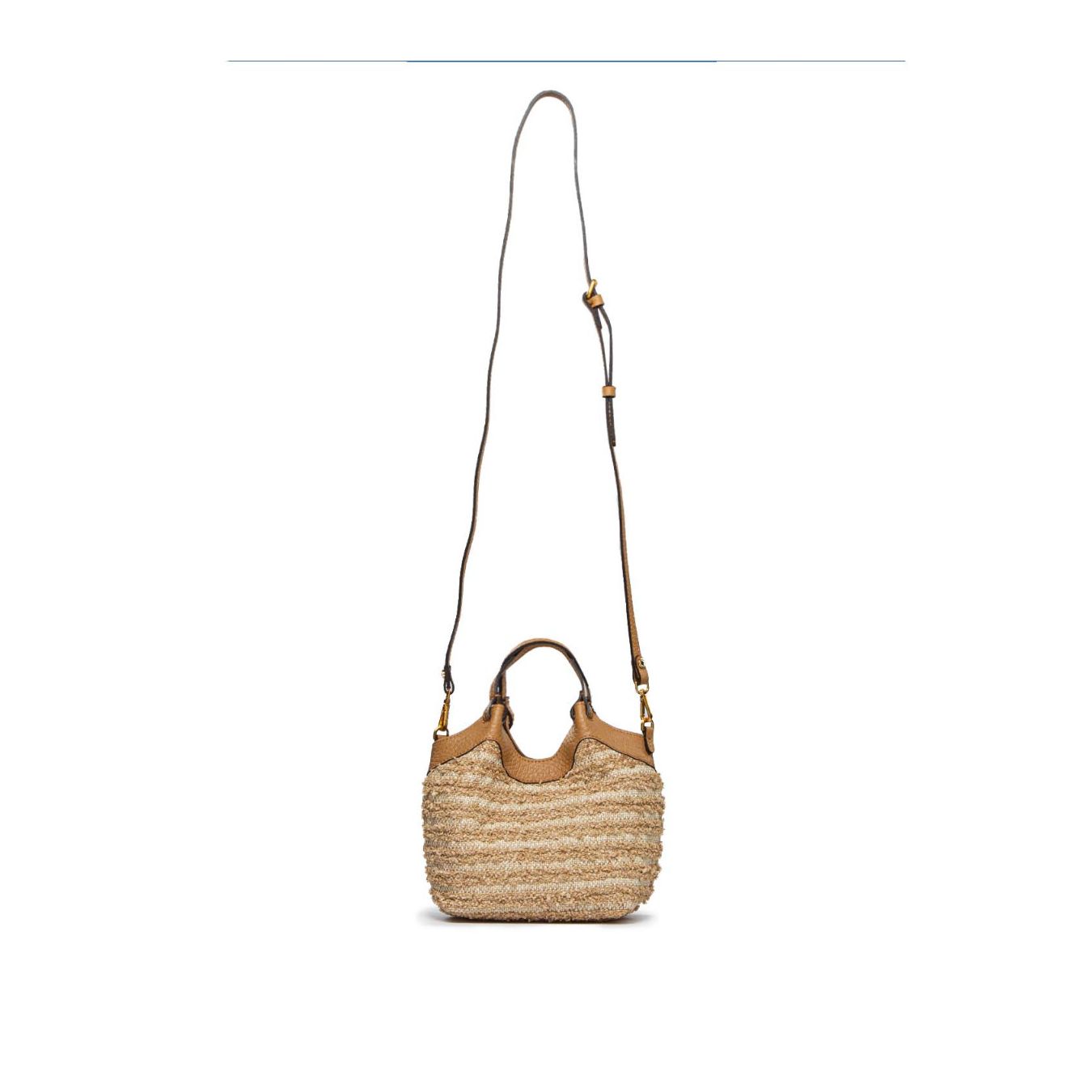 shopper MINI DUA in paglia nature con tracolla