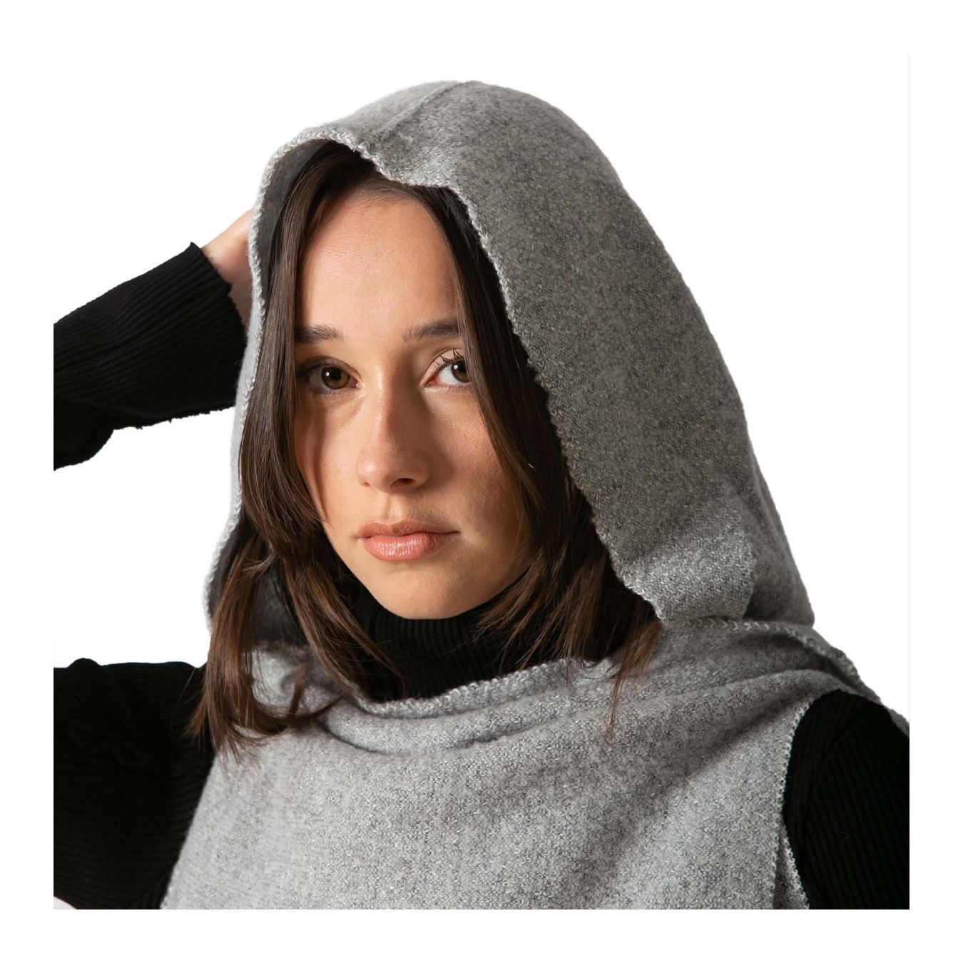 gilet MOSCA grigio  cappuccio