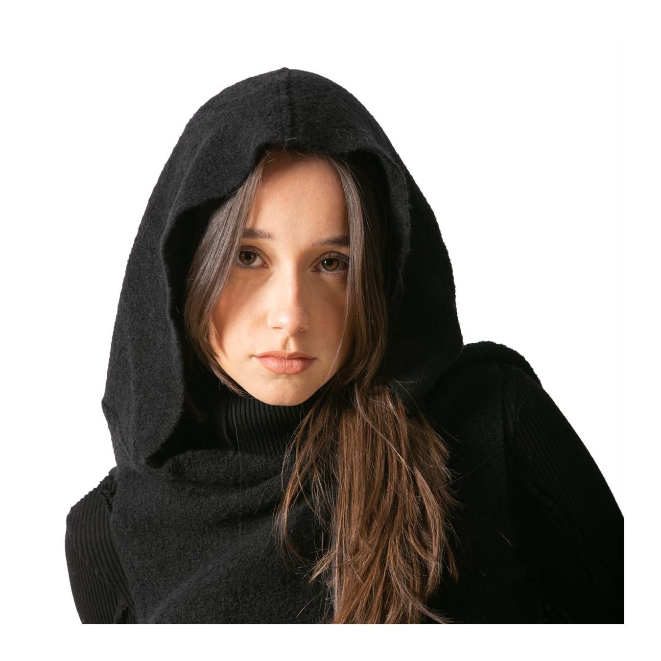 gilet MOSCA nero cappuccio