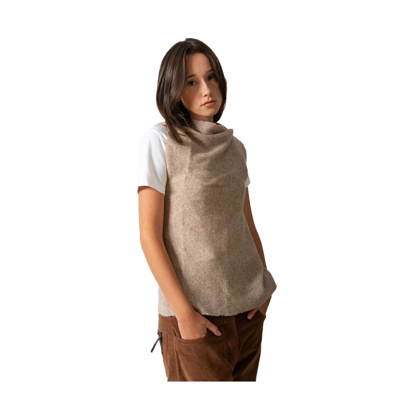 gilet MOSCA tortora  davanti