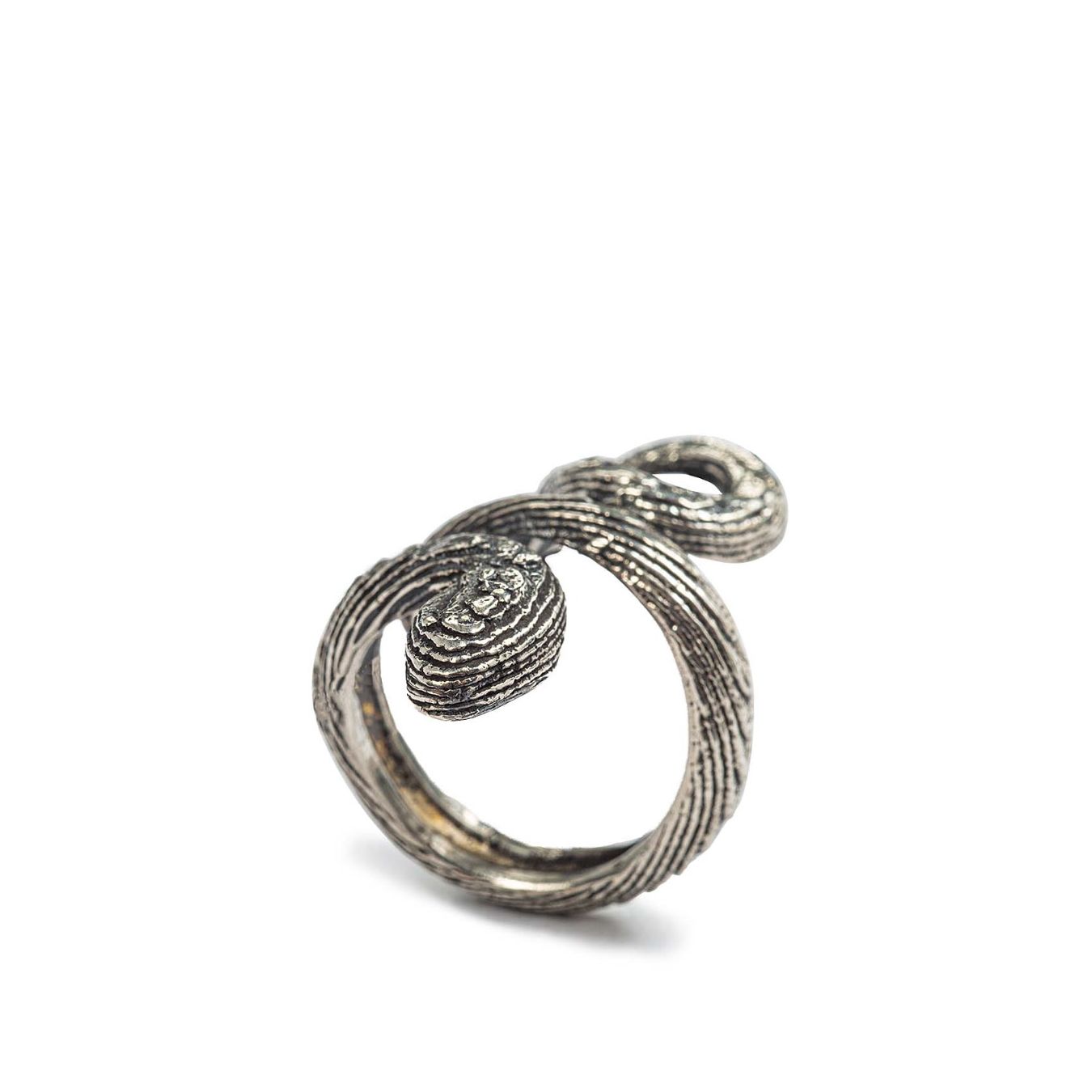 anello serpente argento