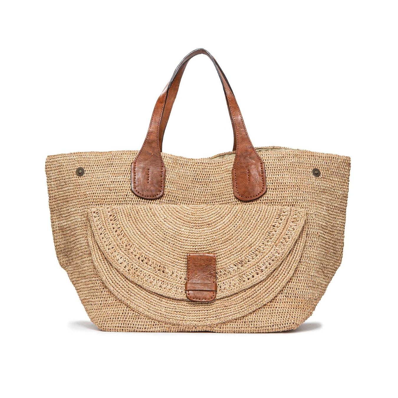 IBELIV maxi shopper LAZA in paglia sabbia 