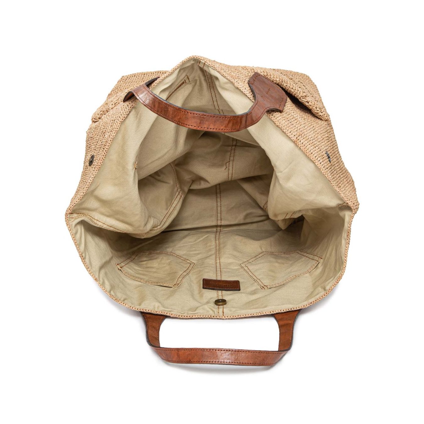 IBELIV maxi shopper LAZA in paglia sabbia  interno