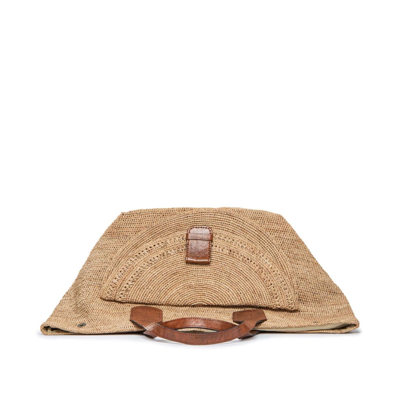 IBELIV maxi shopper LAZA in paglia sabbia chiusa