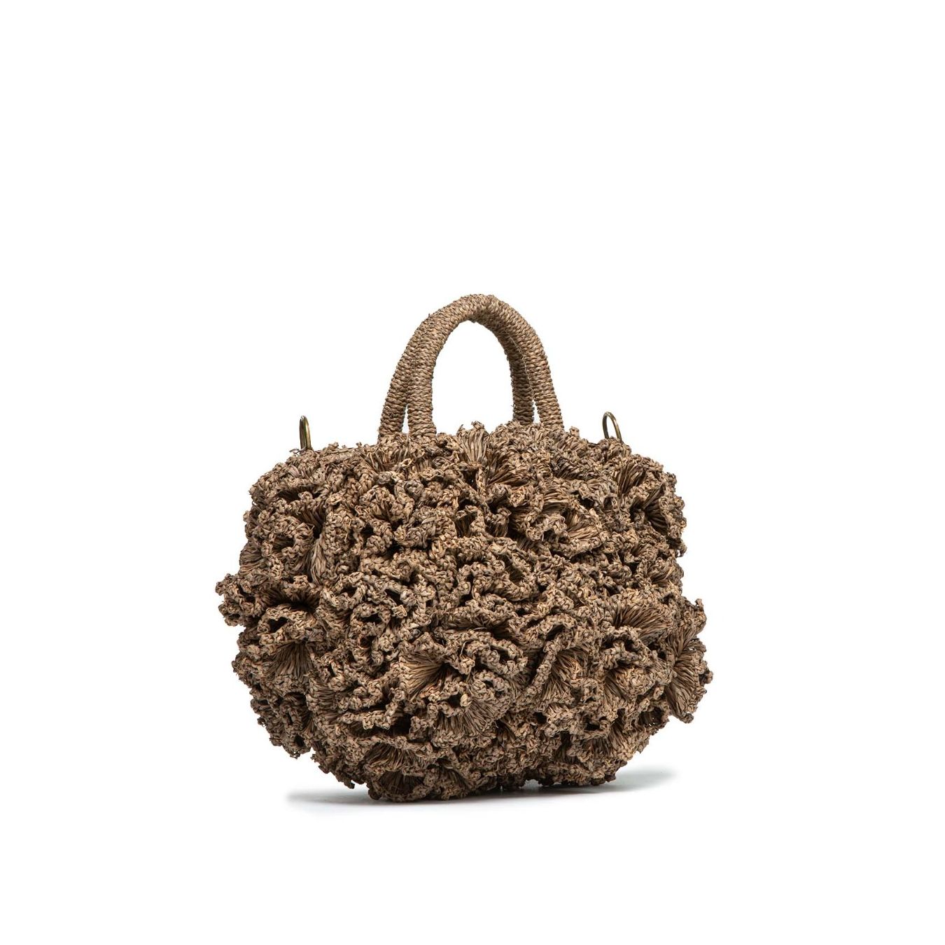 ibeliv shopper CORAL in paglia manici