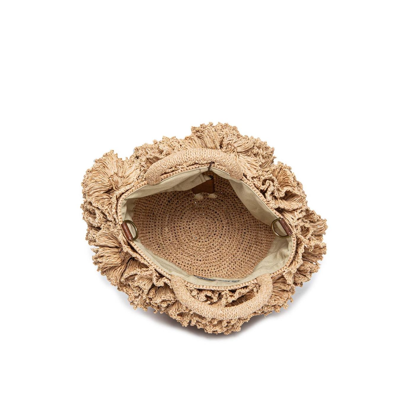 ibeliv shopper CORAL in paglia sabbia interno
