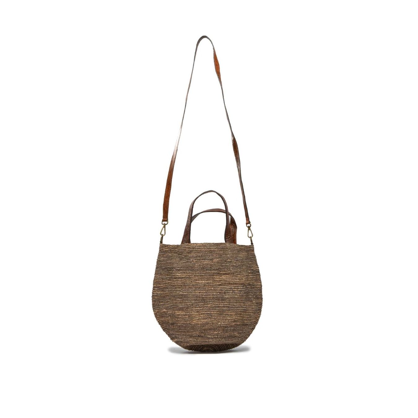 ibeliv shopper MIROZY in paglia dark tè con tracolla