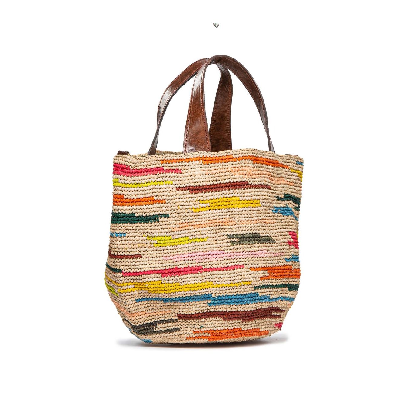 ibeliv shopper MIROZY in paglia multicolore manici pelle