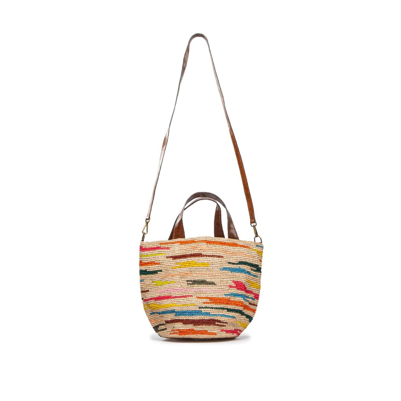 ibeliv shopper MIROZY in paglia multicolore tracolla