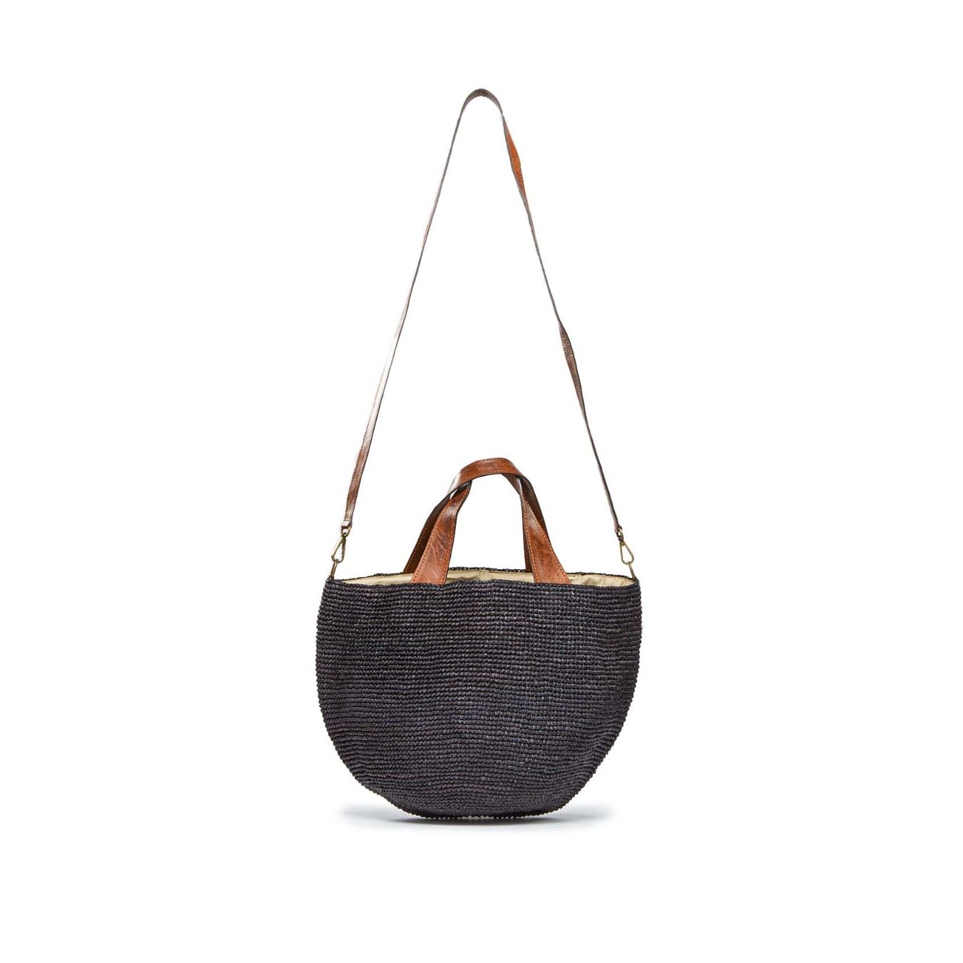 ibeliv shopper MIROZY in paglia nera tracolla