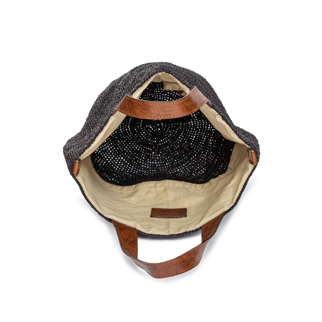ibeliv shopper MIROZY in paglia nera interno