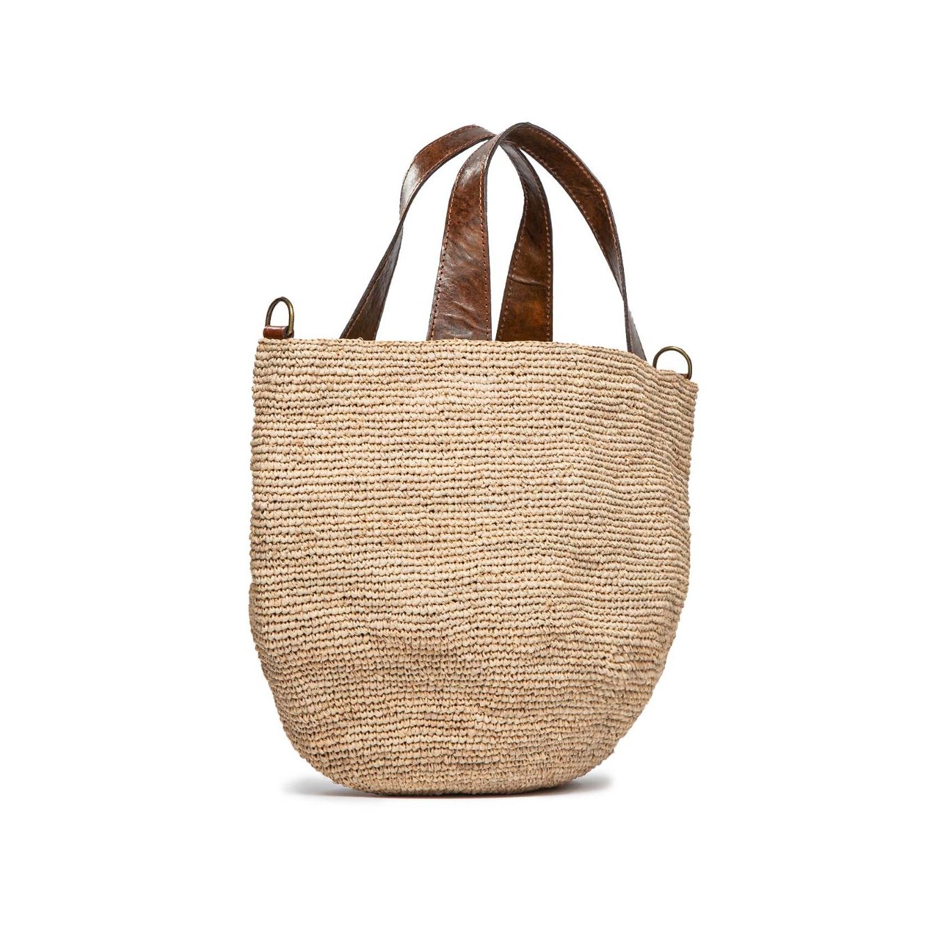 ibeliv shopper MIROZY in paglia sabbia manici pelle