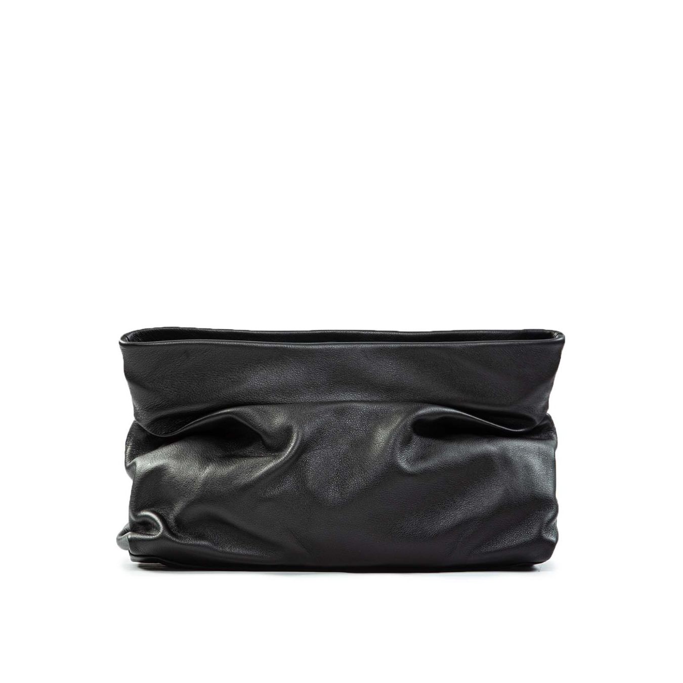borsa clutch in pelle nera