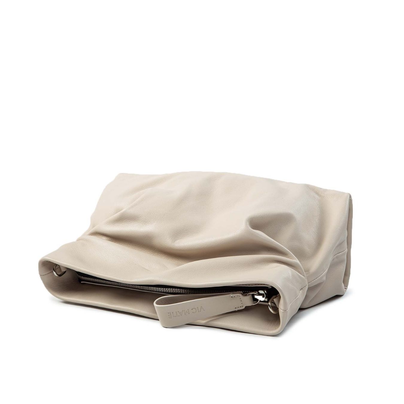 clutch in pelle osso sopra