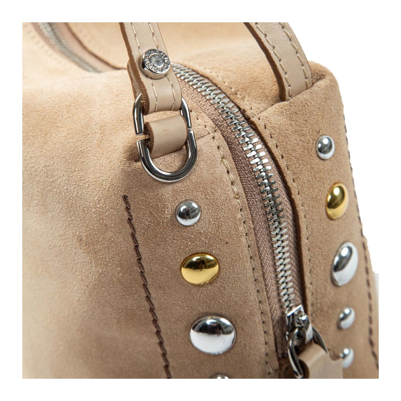 bauletto ALIFA borchie laterali nude zip