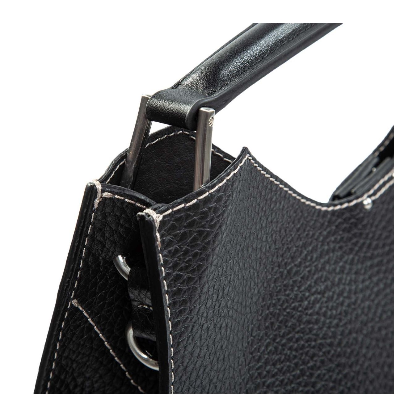 monospalla AURORA in pelle nera lato