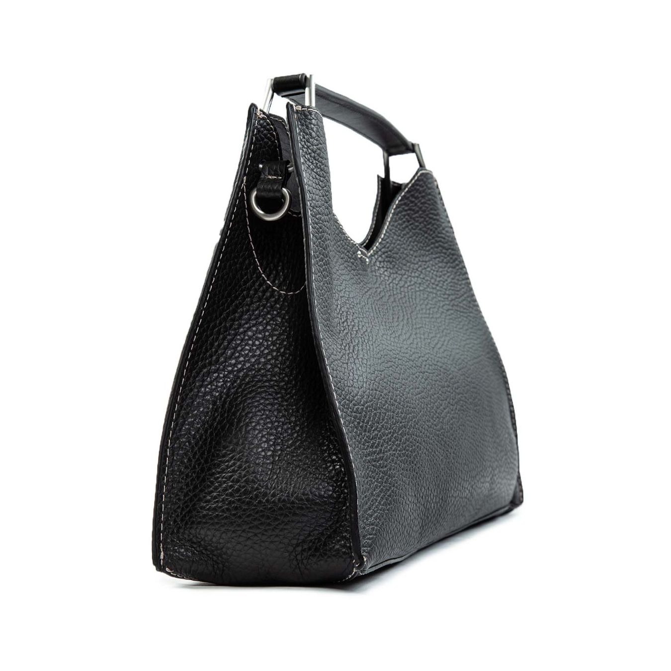 monospalla AURORA in pelle nera profilo