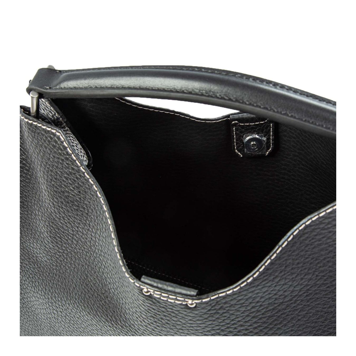 monospalla AURORA in pelle nera interno