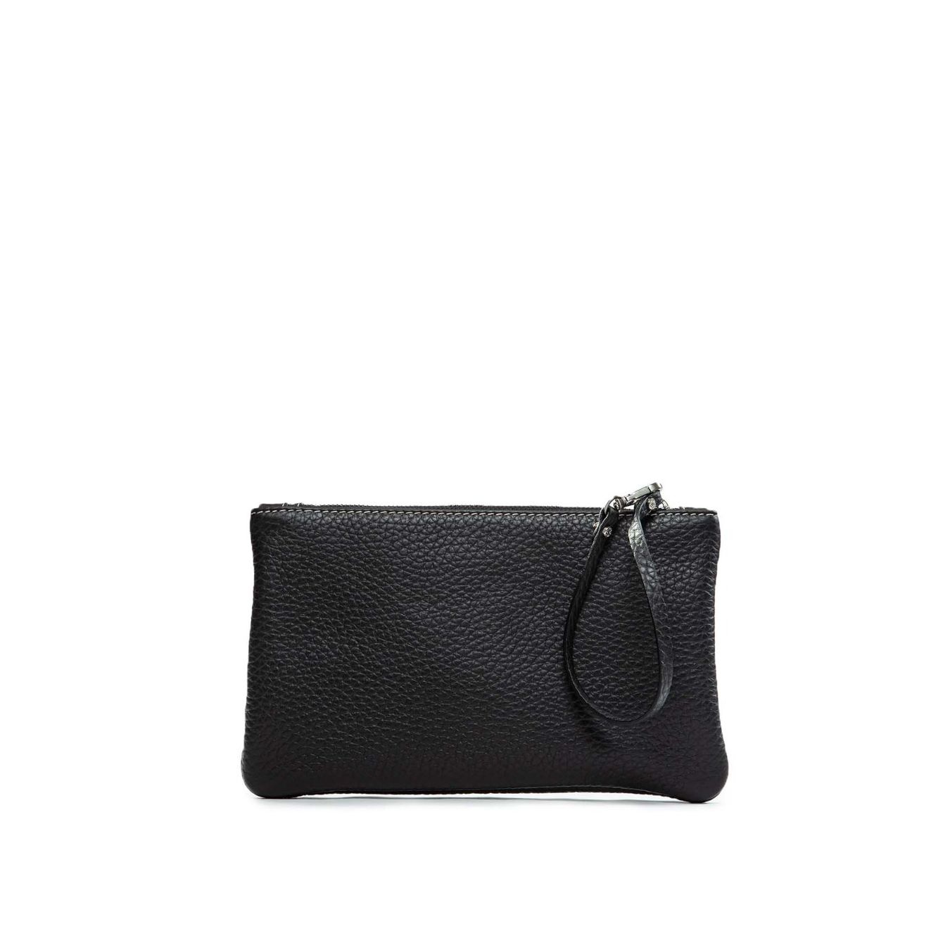 monospalla AURORA in pelle nera pochette