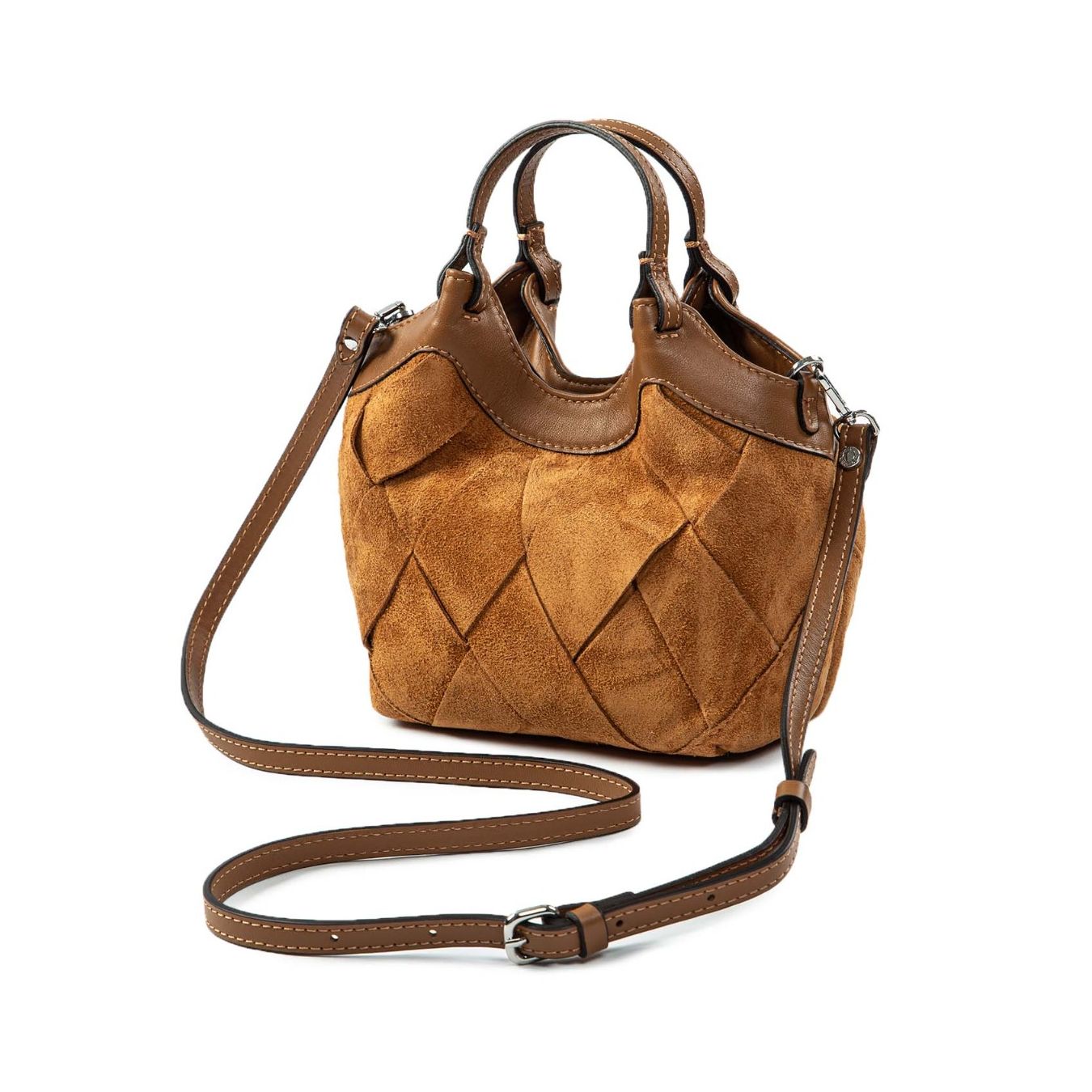 mini shopper DUA intreccio caramel tracolla