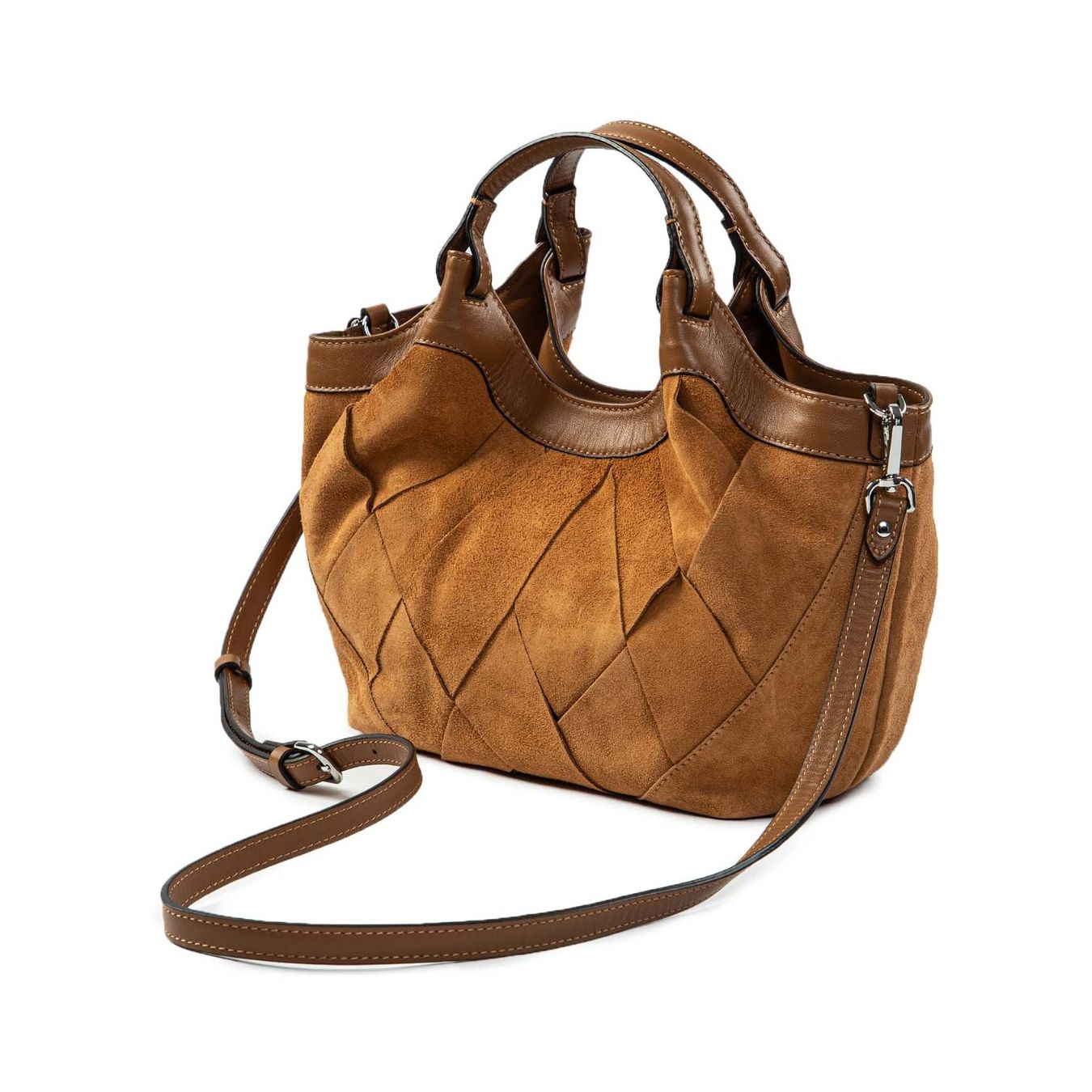 shopper DUA media intreccio caramel lato