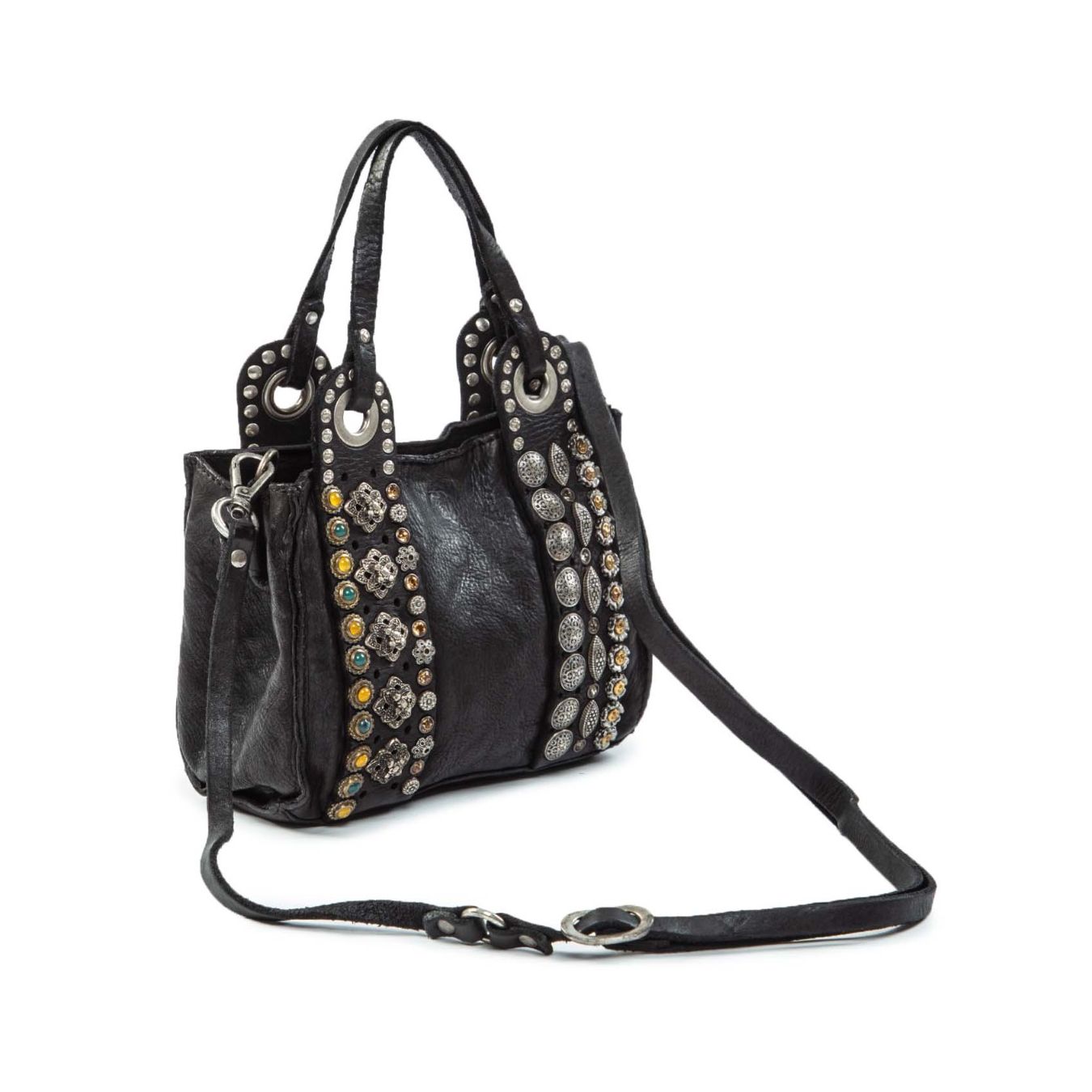 borsa DAFNE mini in pelle nera tracolla