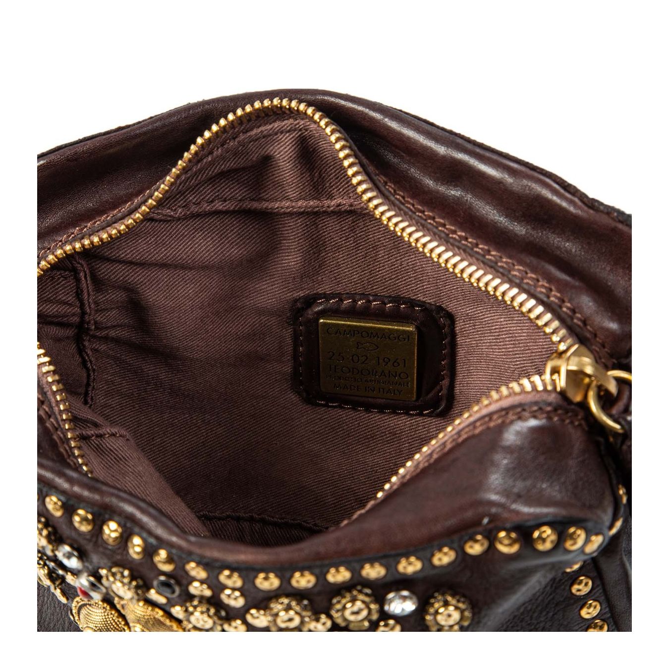 bauletto mini borchie testa di moro interno