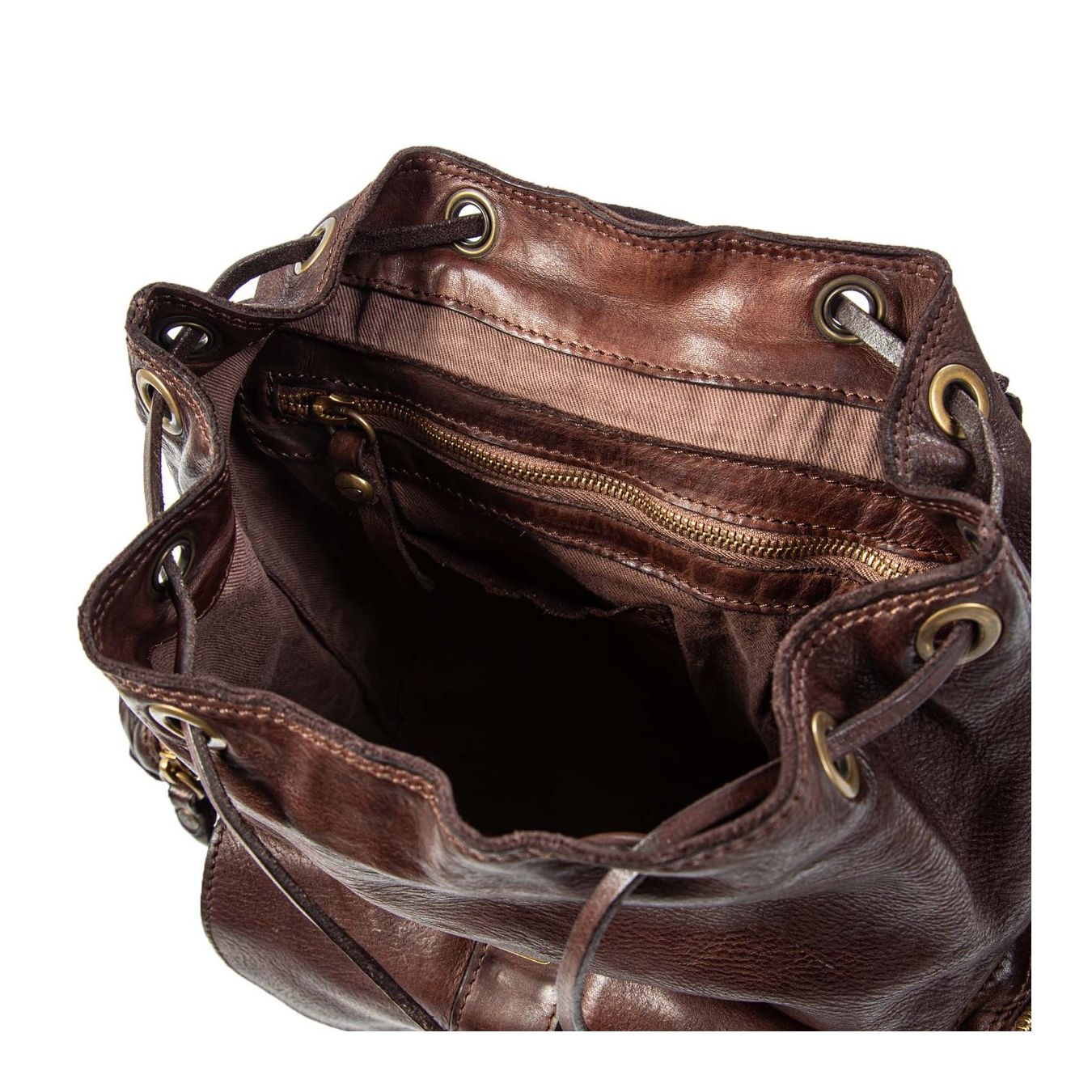 zaino KAREN in pelle testa di moro interno