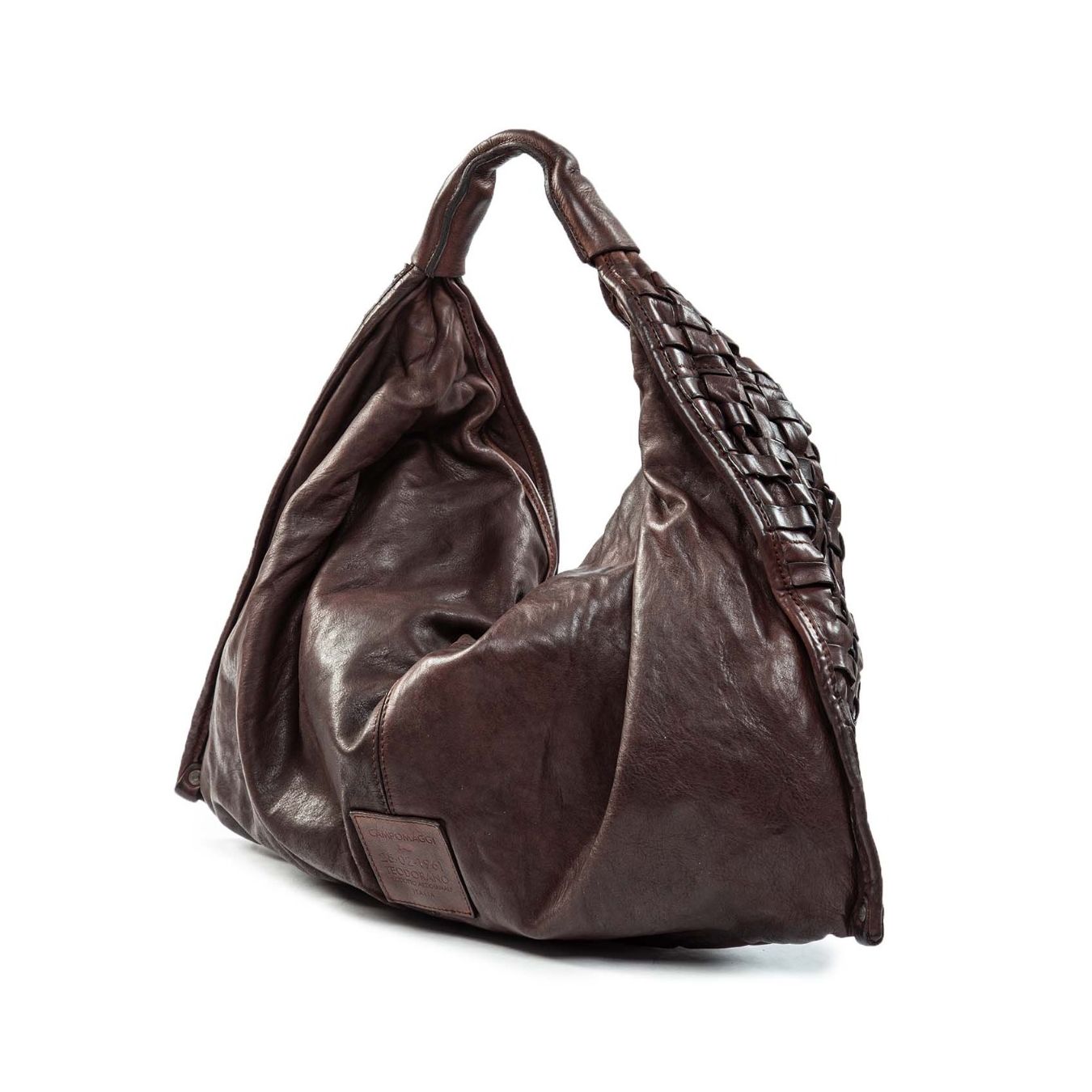 monospalla intreccio in pelle testa di moro dietro