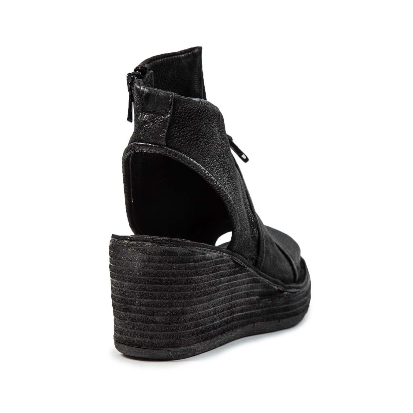 zeppe asimmetriche NOA in pelle nera dietro