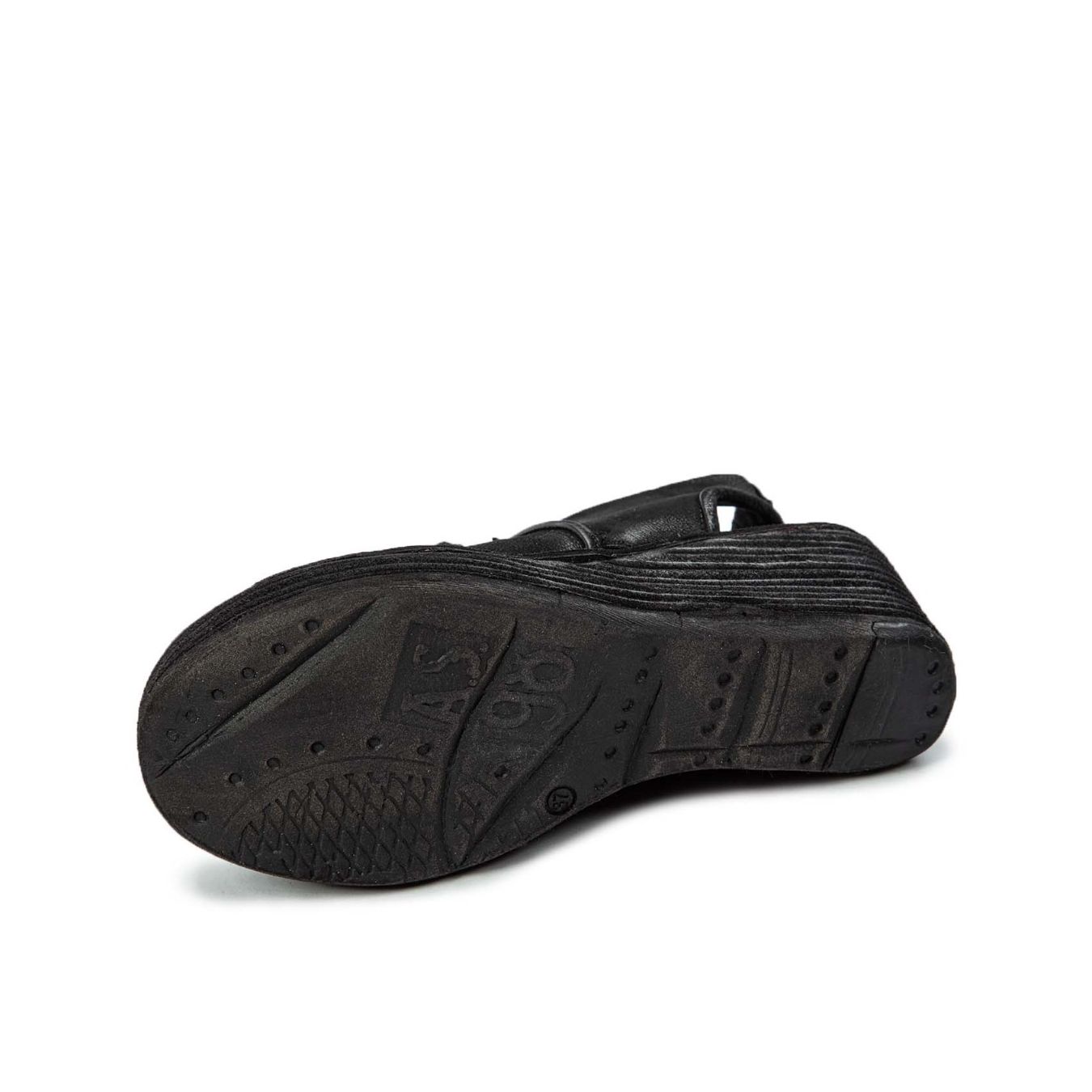 zeppe asimmetriche NOA in pelle nera suola