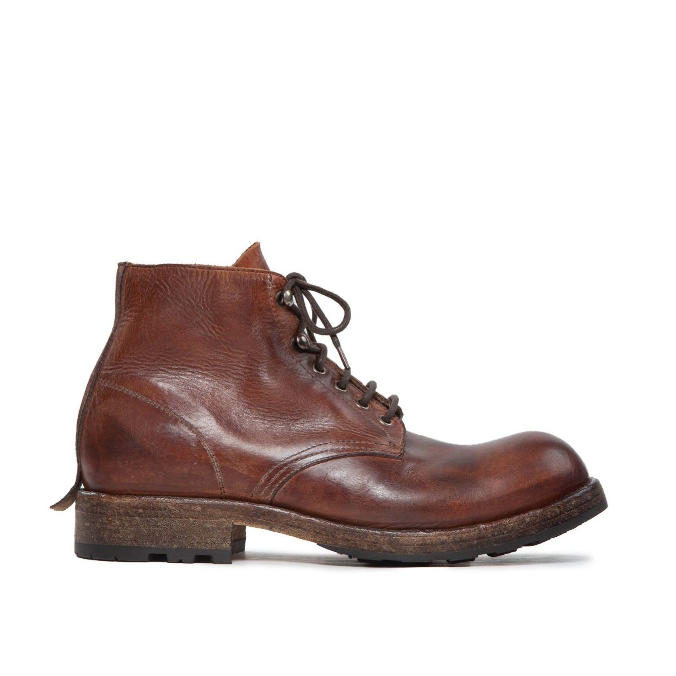 stivaletto in pelle marrone