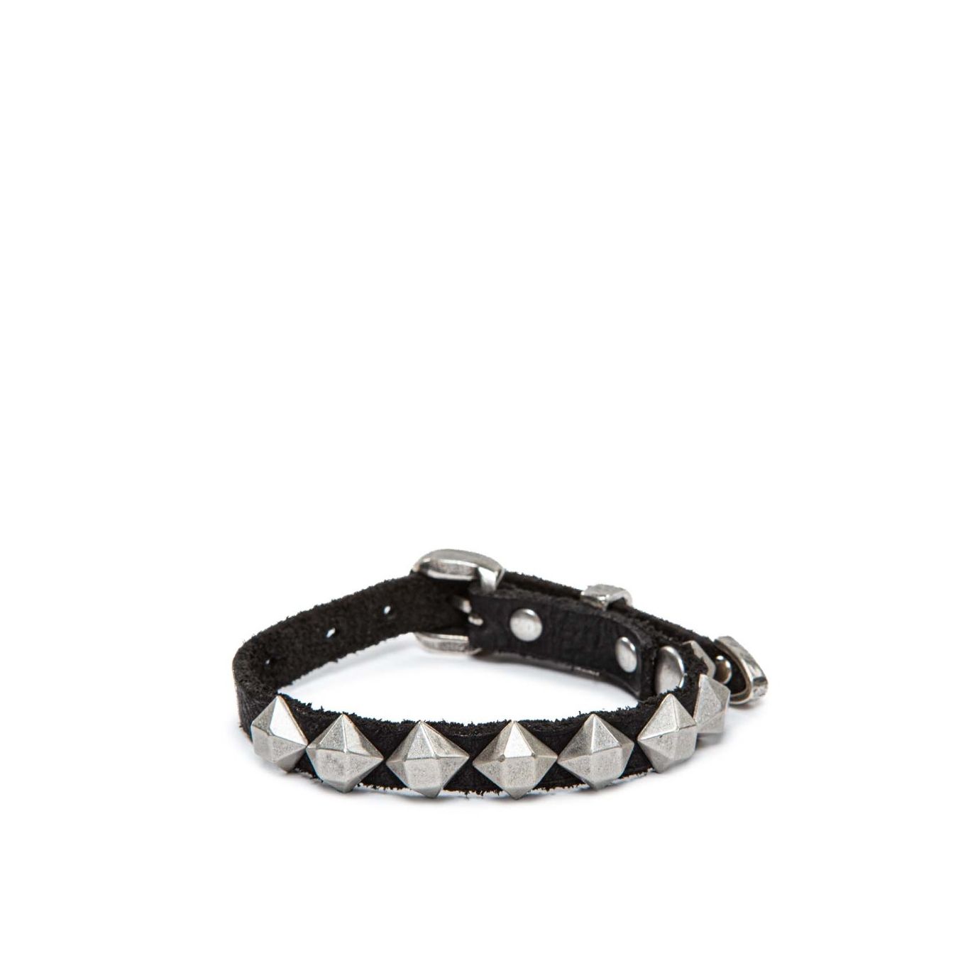 bracciale nero campomaggi con borchie