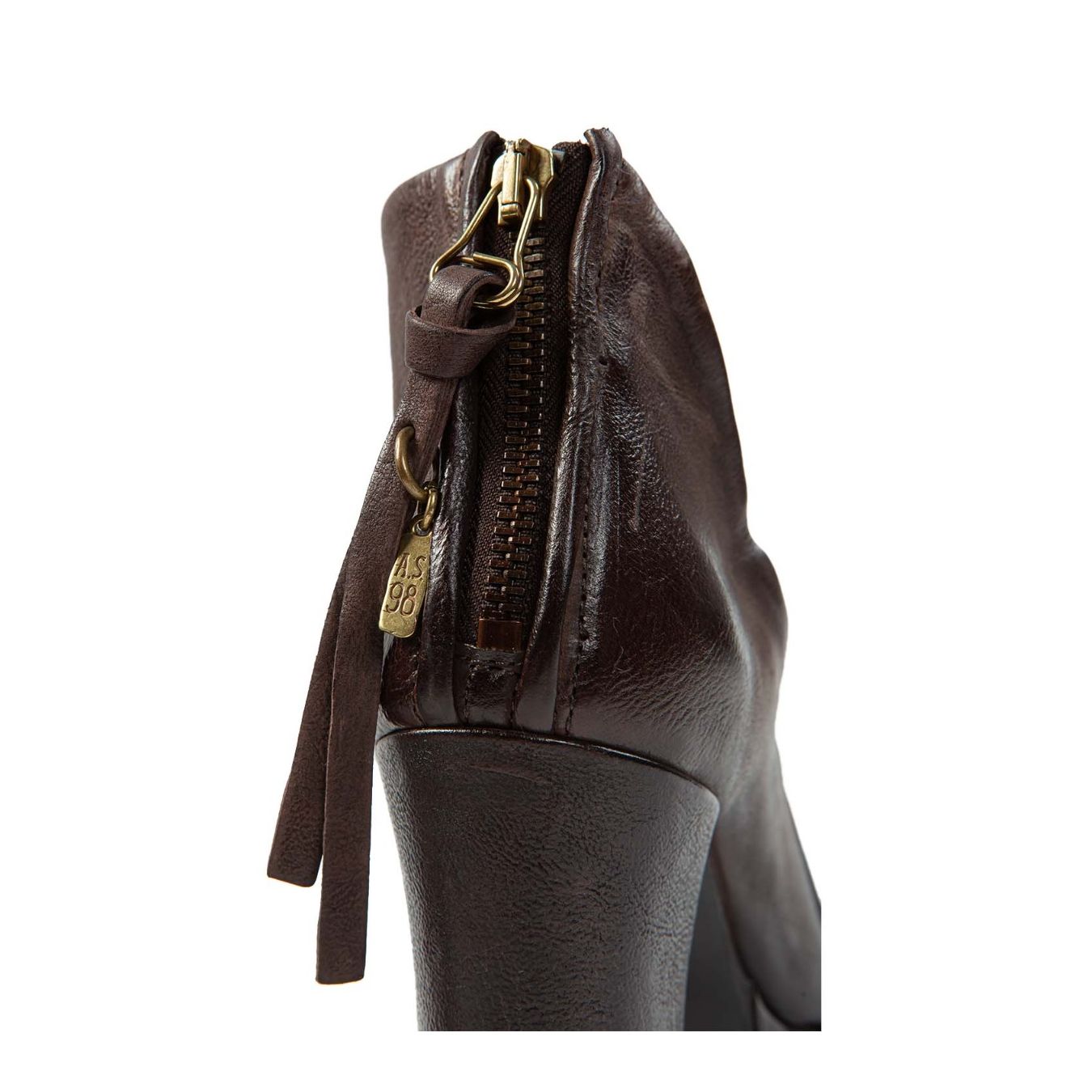 accollato VIVENT in pelle ebano zip
