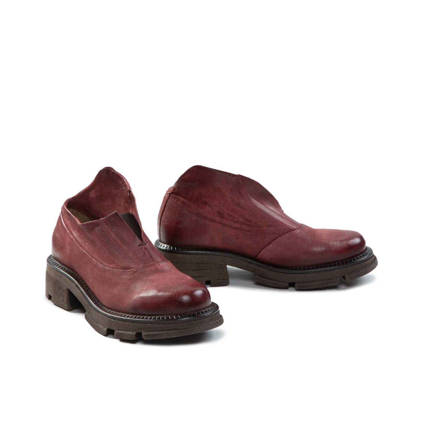 as98 slipon LANE in pelle rosso madera  lato