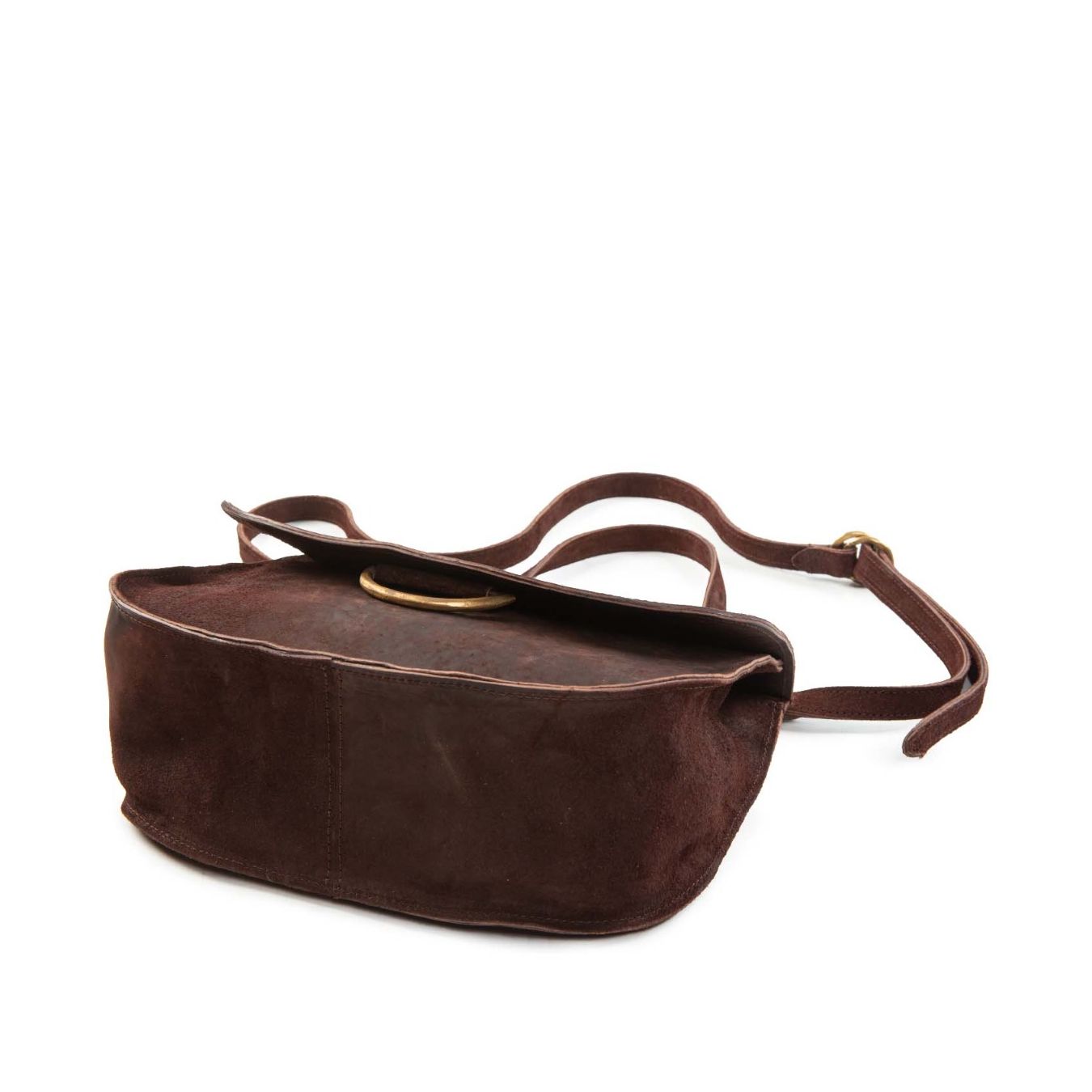 shopper LUNA CROSSBODY in pelle marrone sotto
