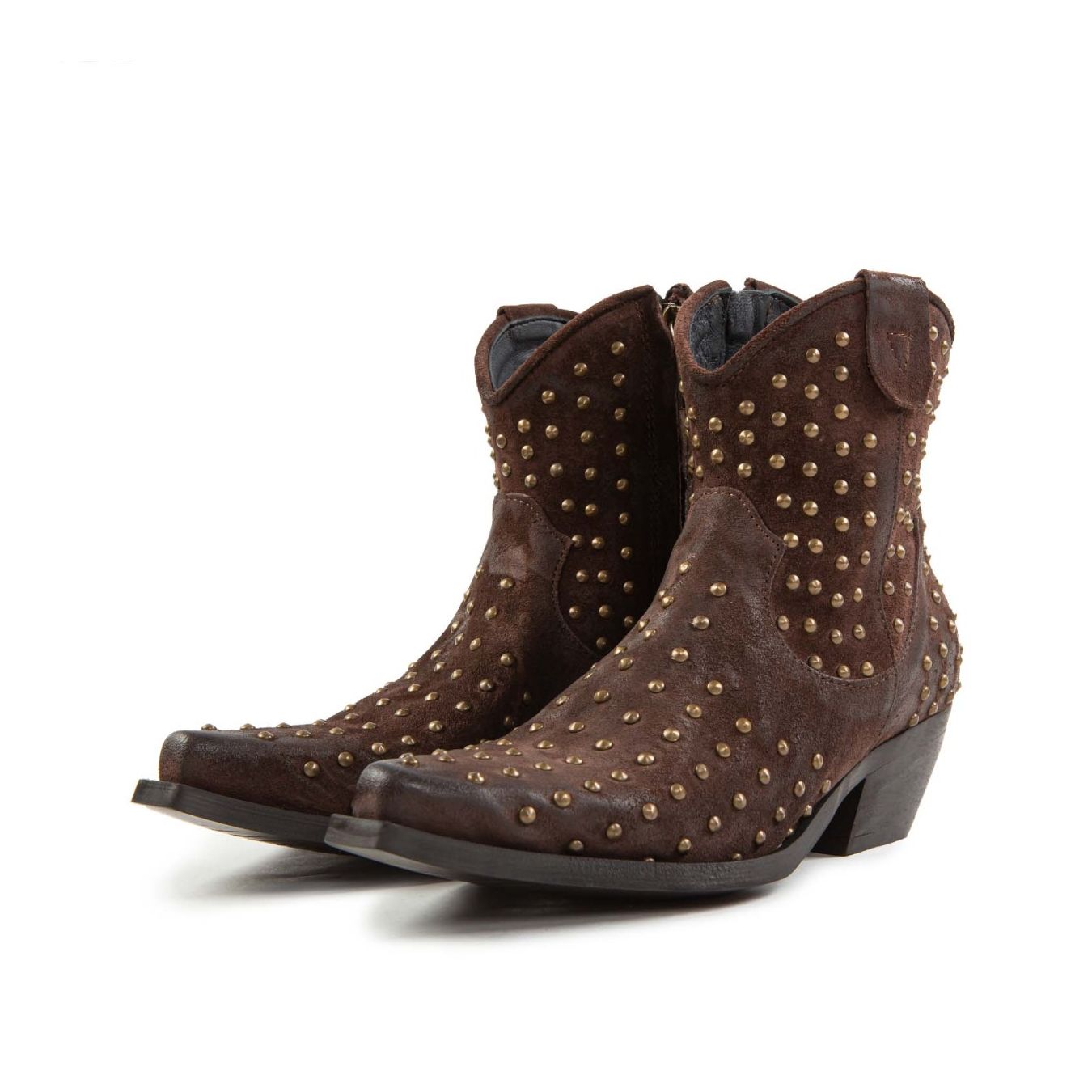 camperos ZOE in camoscio testa di moro davanti