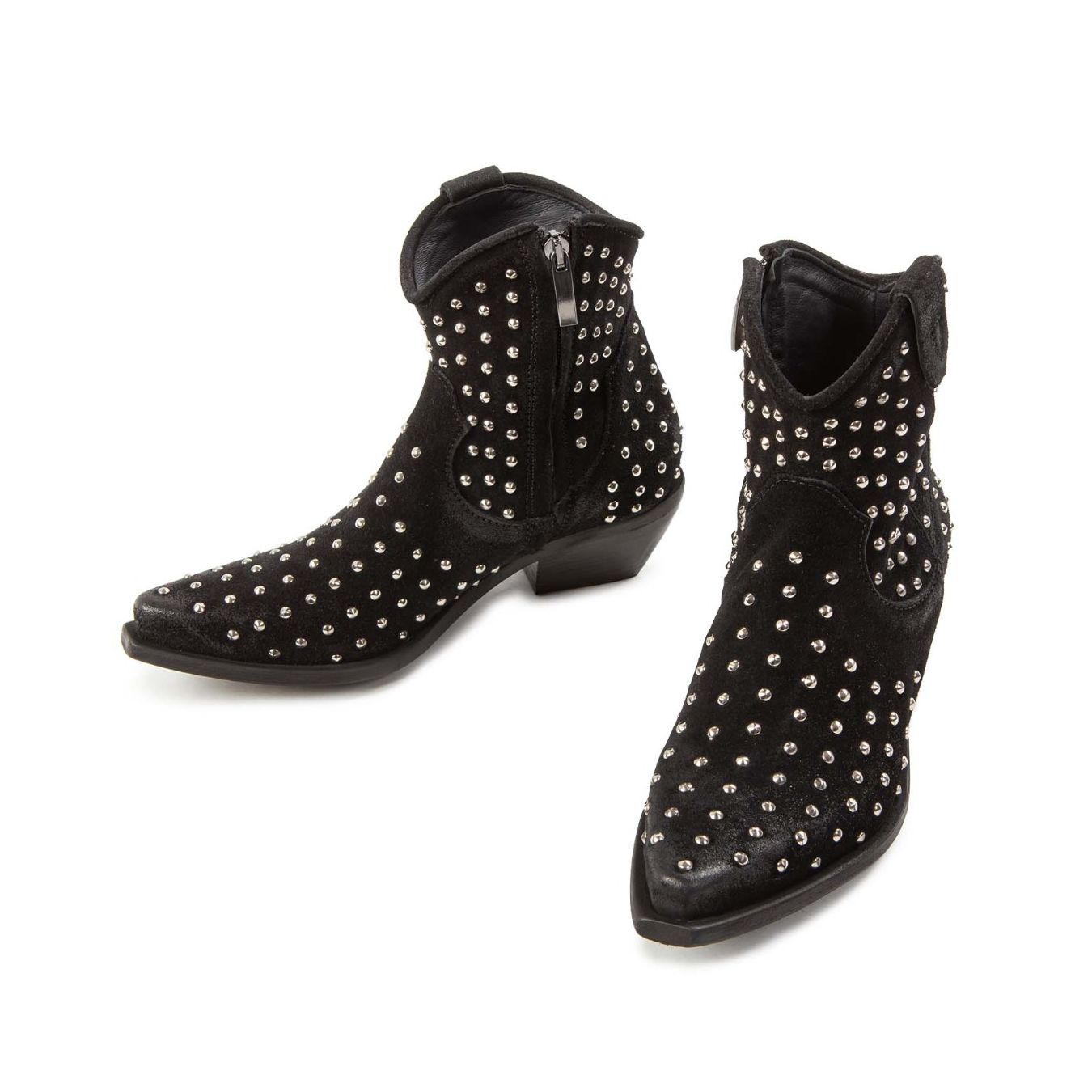 camperos borchie in camoscio nero  davanti