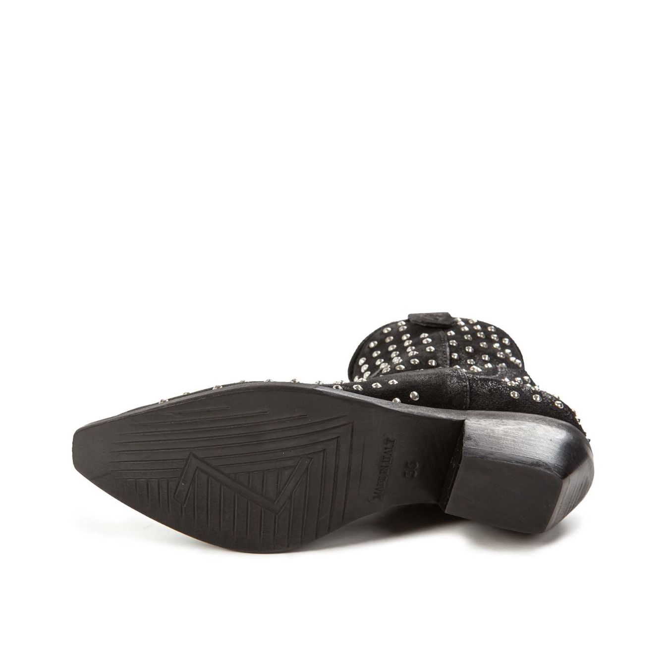 camperos borchie in camoscio nero  suola