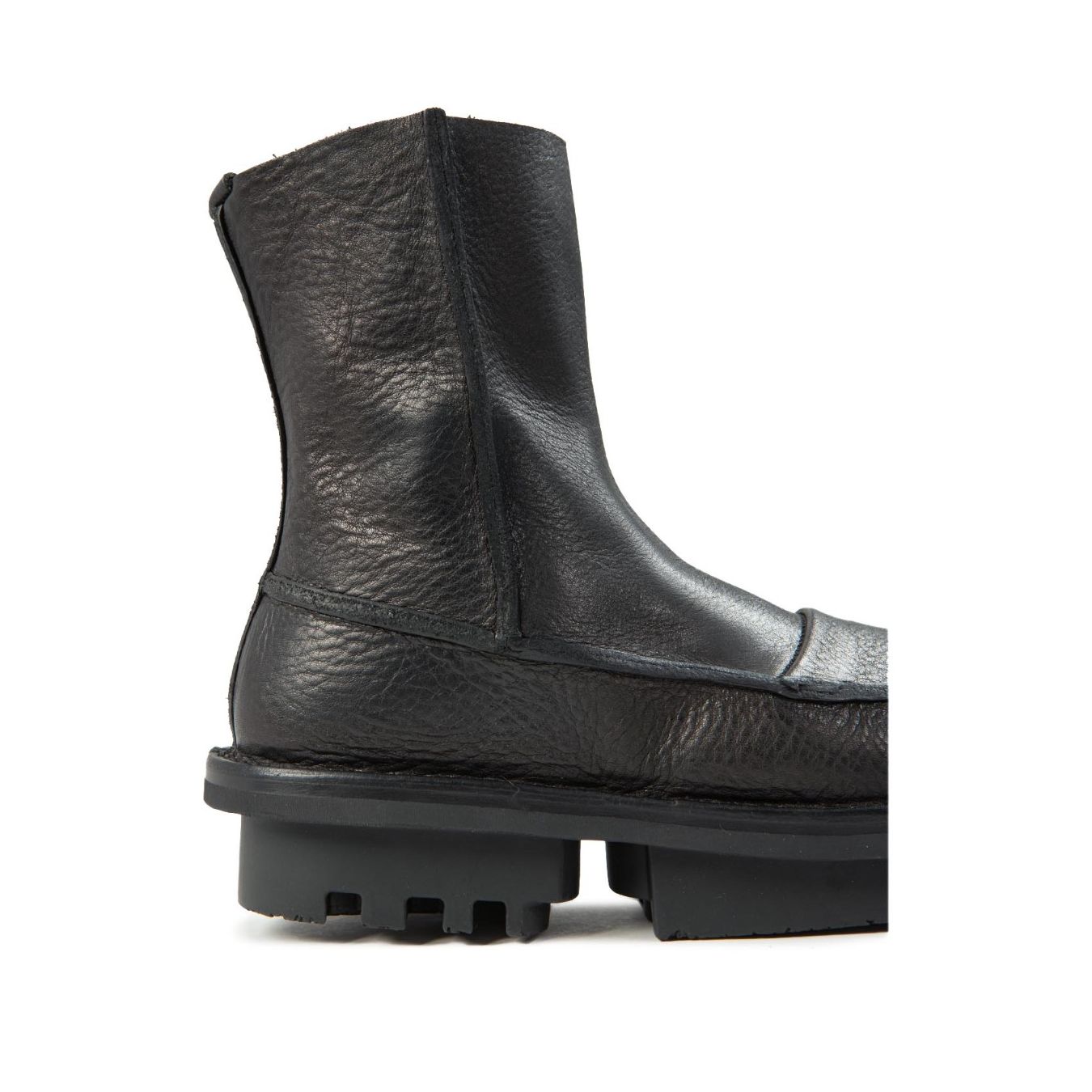 biker CANISTER in pelle nera tacco