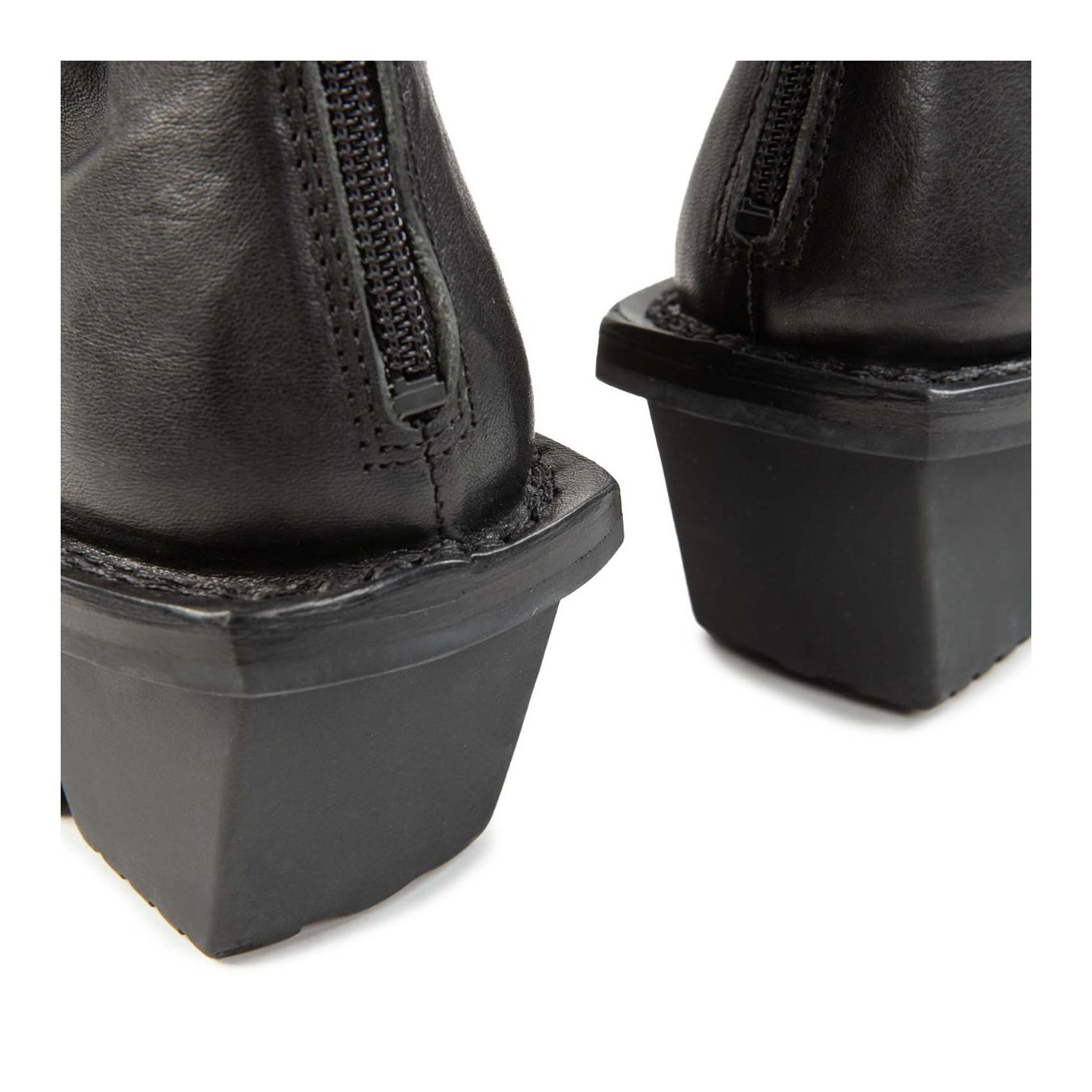 tronchetti PILAR con zeppa in pelle nera  zeppa