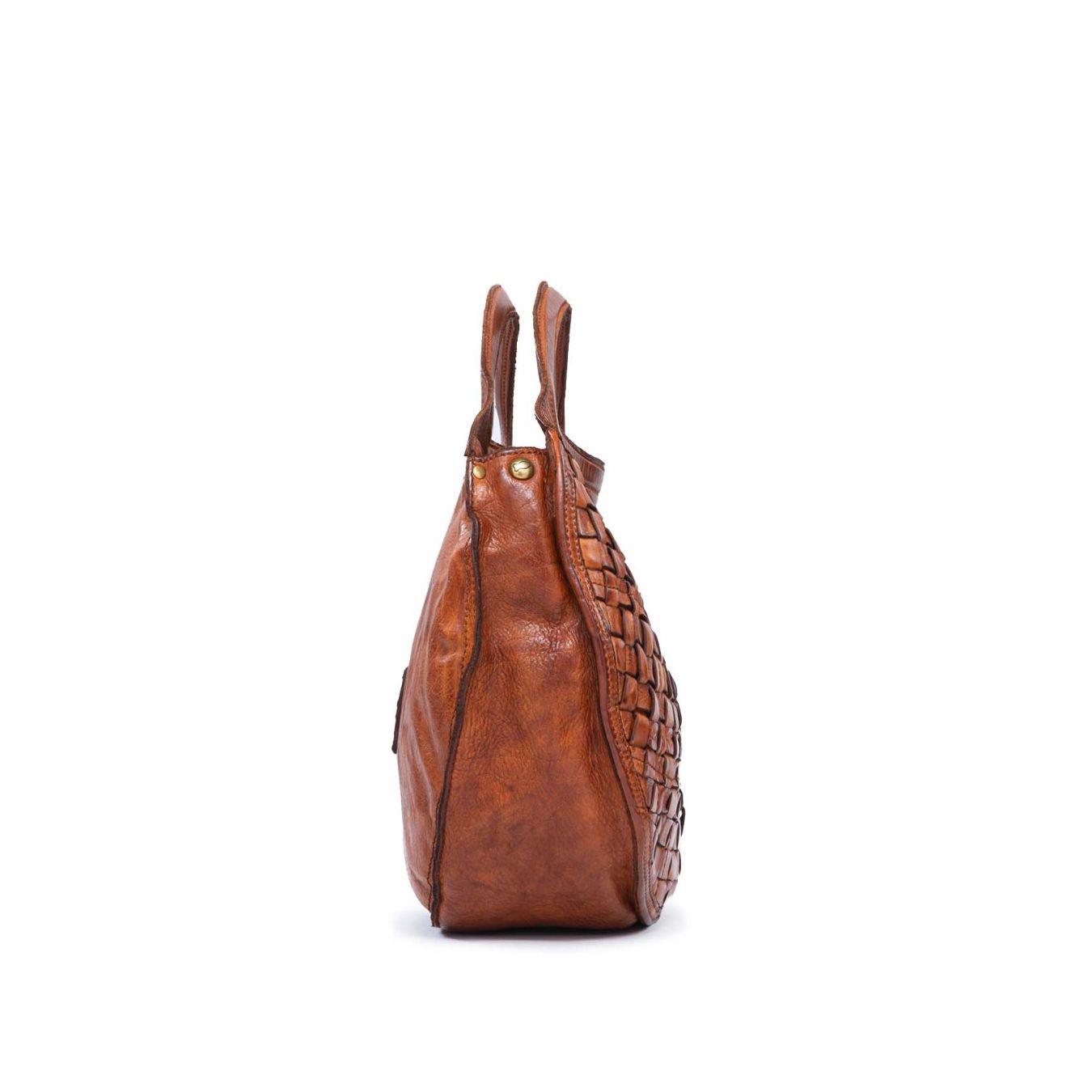 borsa a tracolla in pelle intrecciata campomaggi