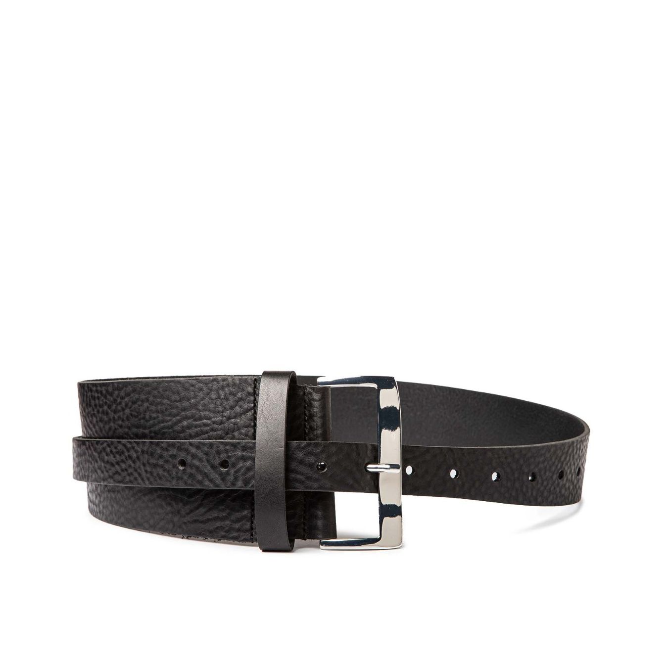 cintura fascia alta in pelle nera 