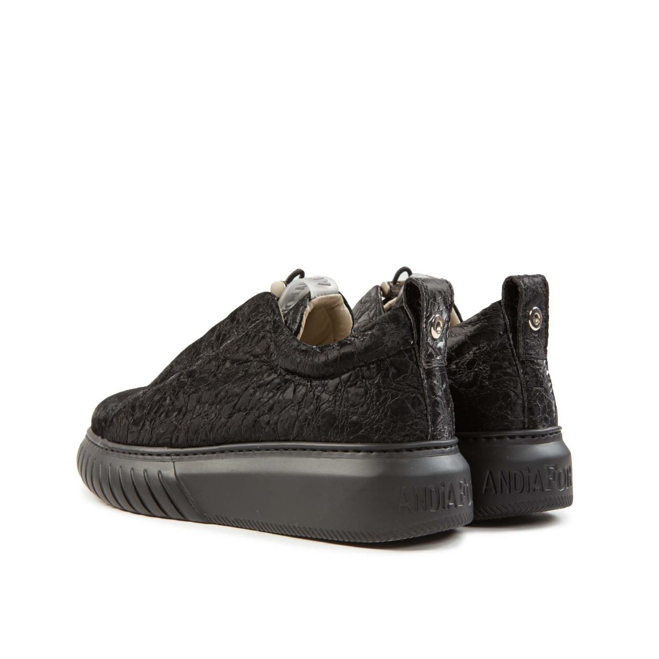 sneakers LIBI UNI in pelle nera lato