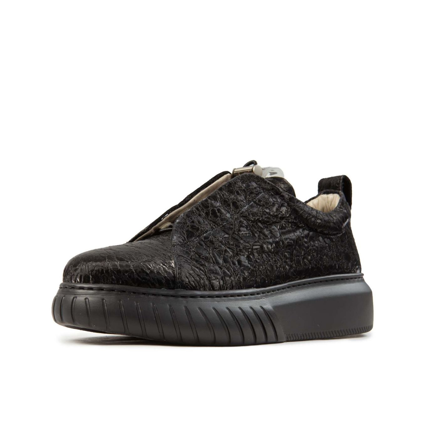 sneakers LIBI UNI in pelle nera profilo