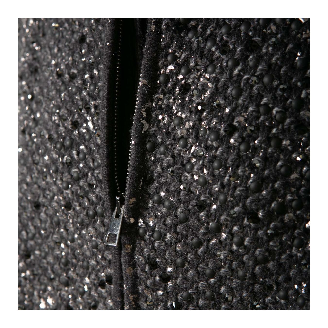 bomber lamina e strass grigio  cerniera