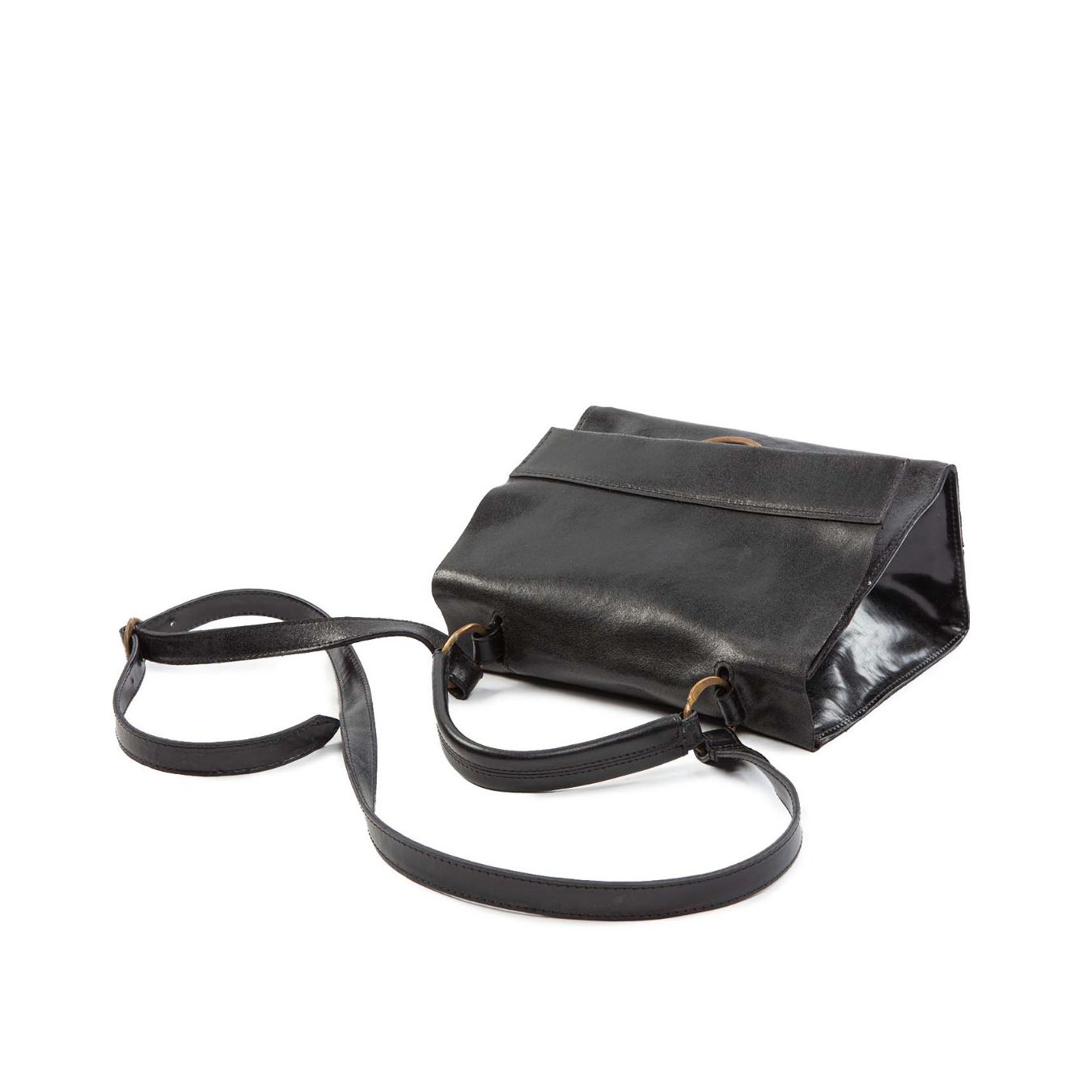 borsa LUNA in pelle nera tracolla