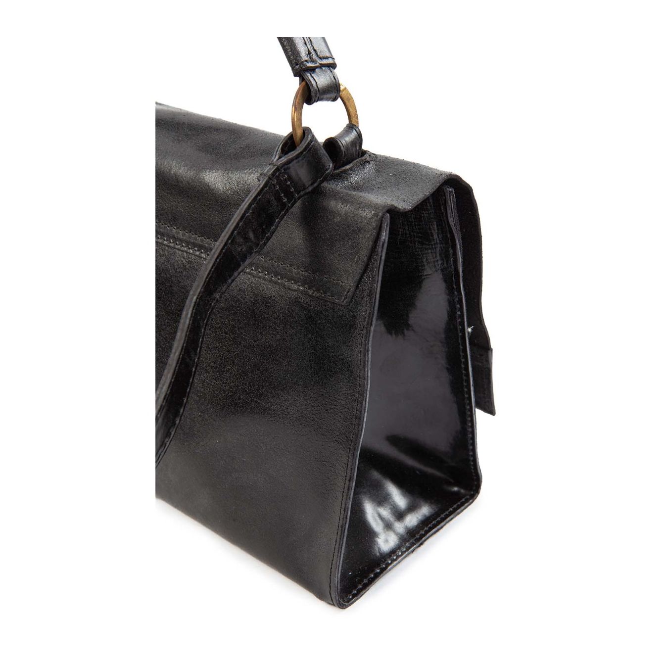 borsa LUNA in pelle nera dietro