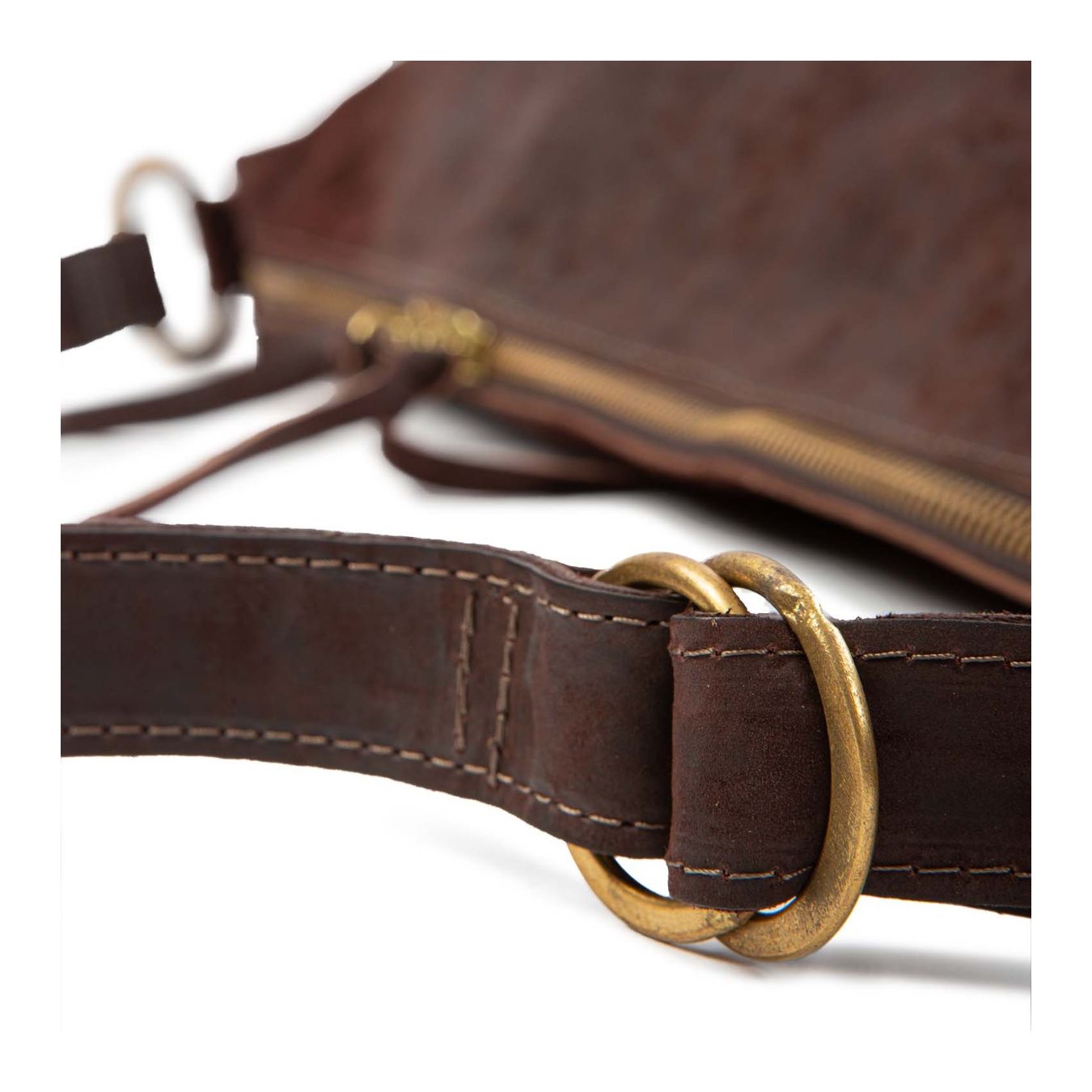 monospalla CRESCENT in pelle marrone tracolla